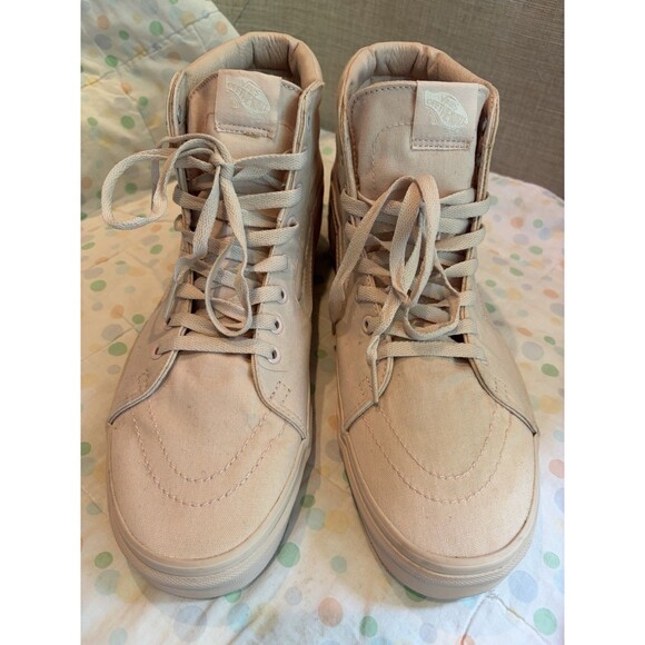 VANS Shoes Men 11 Pale Cream Pink  Canvas High Top Zip Sneakers Skate Rad main image 7